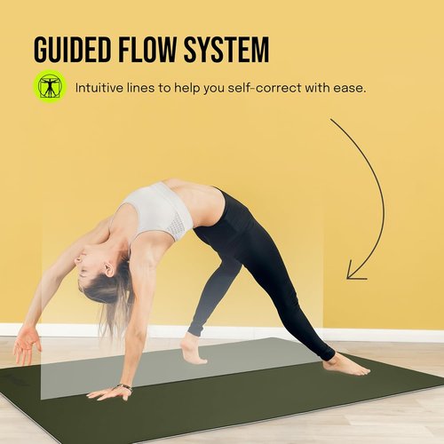 Gogokiwi Extra Wide Yoga Mat - Non-Slip Fitness Mat with Alignment Marks | 72"L x 36"W for Yoga & Pilates