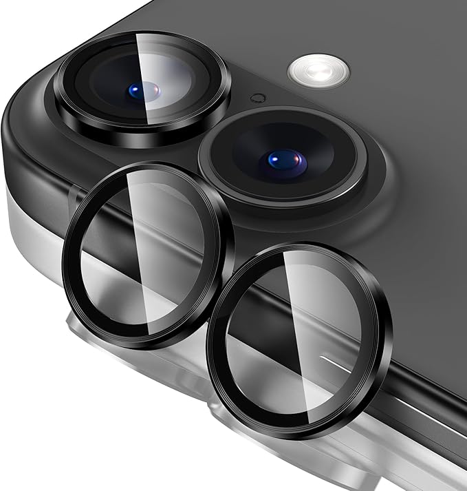 Tensea for iPhone 16 / iPhone 16 Plus Camera Lens Protector, 9H Tempered Glass