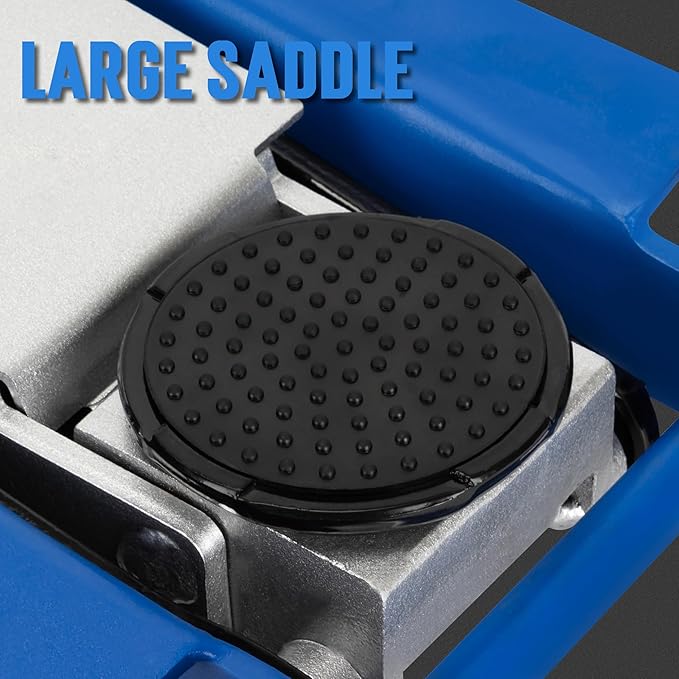 A A IN Hydraulic Low Profile Service/Floor Jack with Dual Piston Quick Lift Pump, 4 Ton (8,000 lb) Capacity, Blue