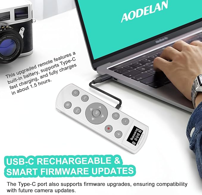 Remote Control for Nikon Camera, USB-C Rechargeable Wireless Shutter Release