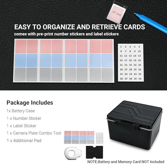 LP-E6 EN-EL15C NP-W235 FZ100 Camera Battery and Memory Card Case