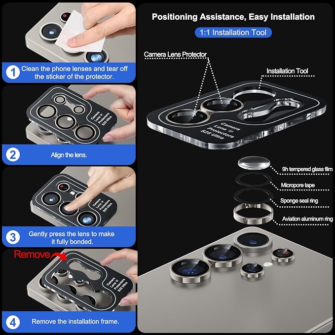 WSKEN for Samsung Galaxy S25 Ultra Camera Lens Protector