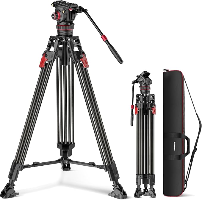 NEEWER 78" Video Camera Tripod Carbon Fiber