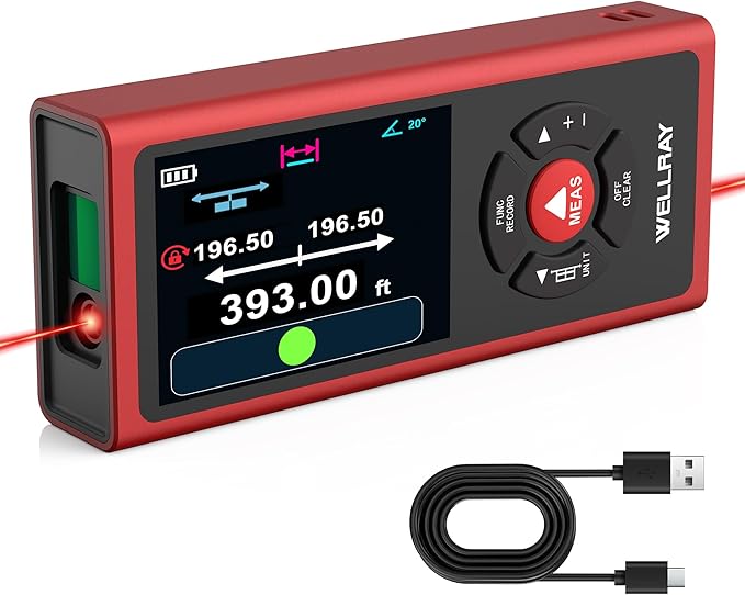 Dual Laser Measuring Tool 400Ft, Rechargeable Laser Measure Tool