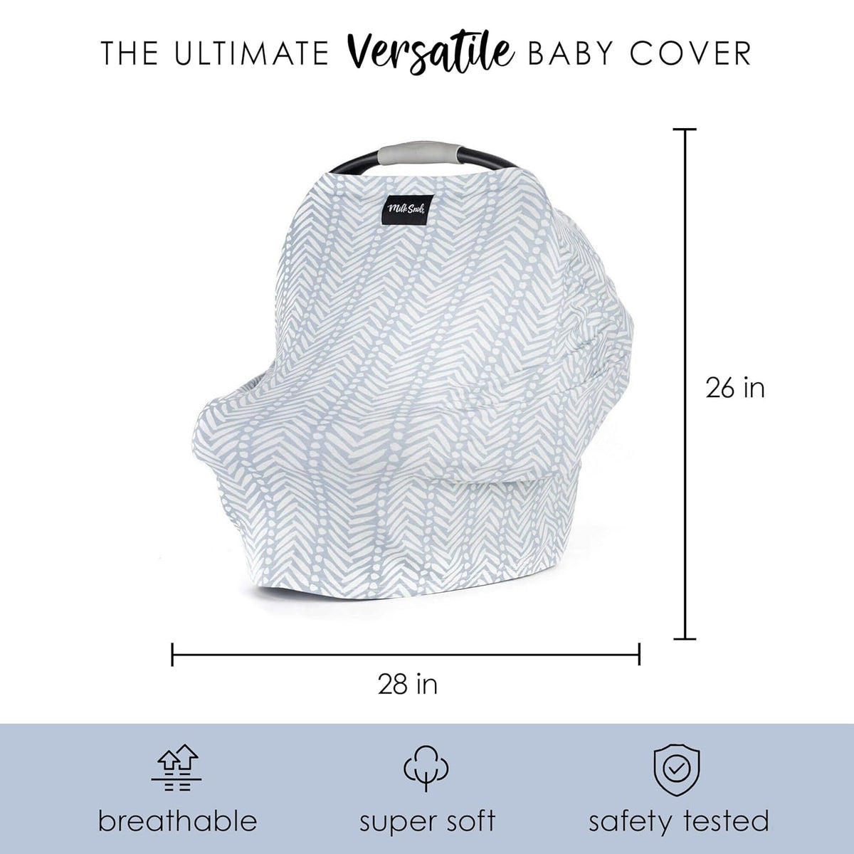 Milk Snob Original 5-in-1 Cover - Added Privacy for Breastfeeding, Baby Car Seat, Carrier, Stroller, High Chair, Shopping Cart, Lounger Canopy - Newborn Essentials, Nursing Top, Soho