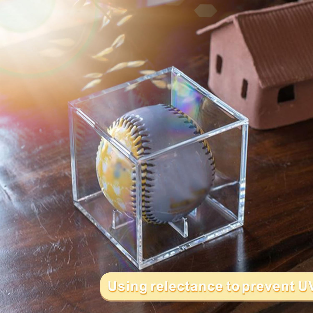 Skiennix Acrylic Baseball Display Case - UV Protected Cube for Autographed Memorabilia | Clear Design