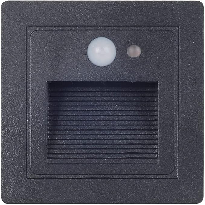 LED Recessed Step Wall Sconce,3W Indoor Outdoor Stairs Light IP65 Waterproof Human Body Induction Wall Lamp Corridor Night Light 85Mm85Mm,A,Induction