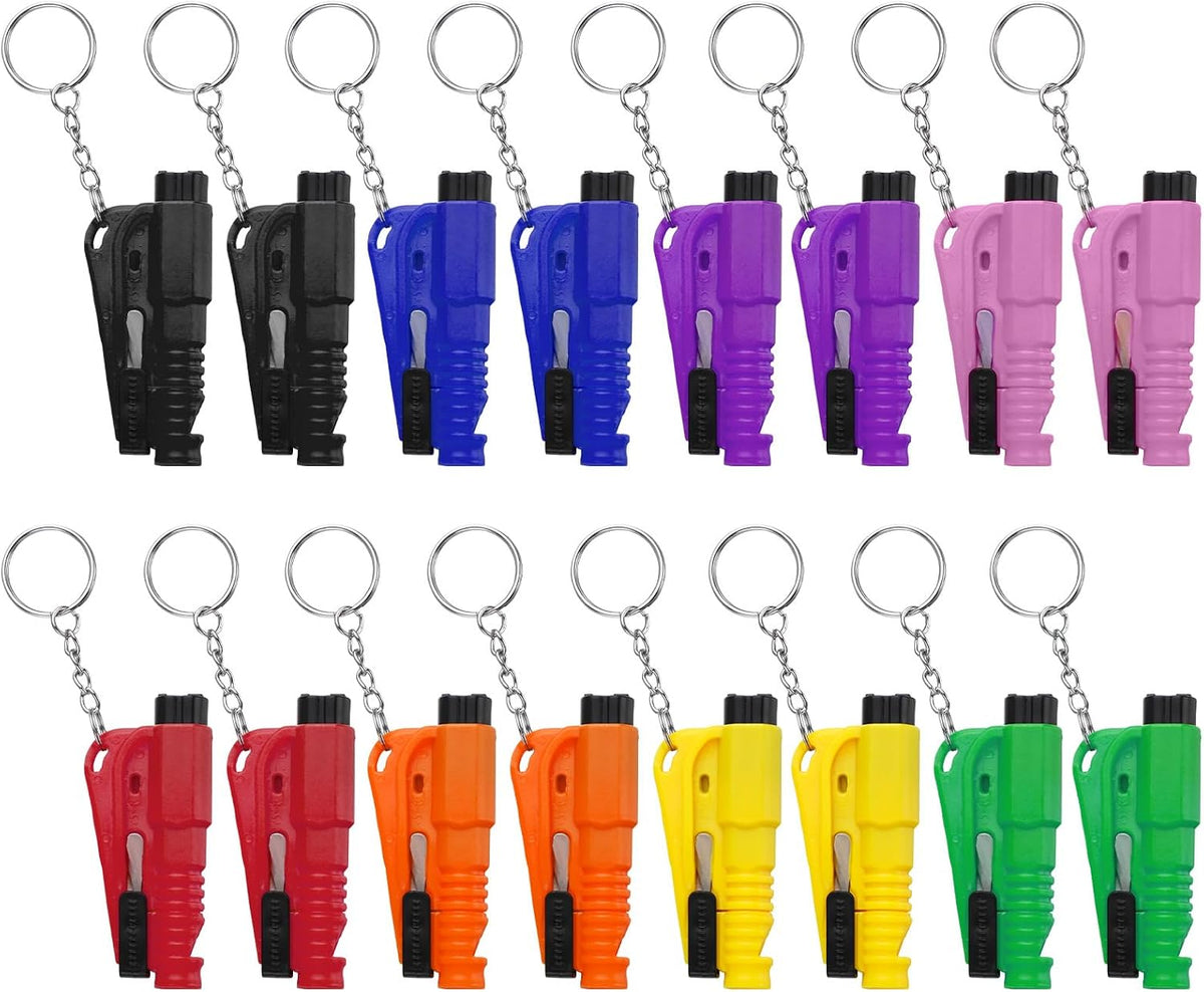 LECART 16 Pcs Car Escape Tools with Seatbelt Cutter Wimdow Breaker Whistle Keychain 3 in 1 Design Emergency Vehicle Safety Tool Must Have for Car Owner