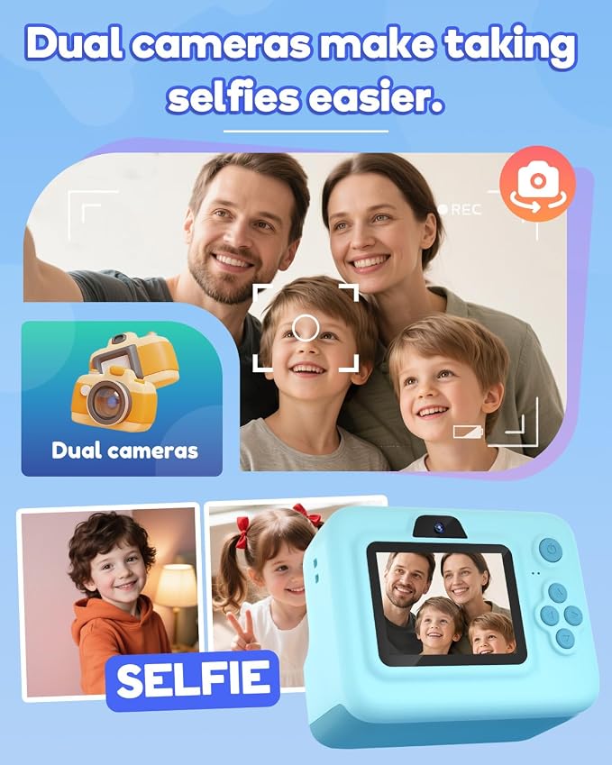 Dylanto Kids Camera Instant Print, 1080P Kids Instant Cameras that Print Photos