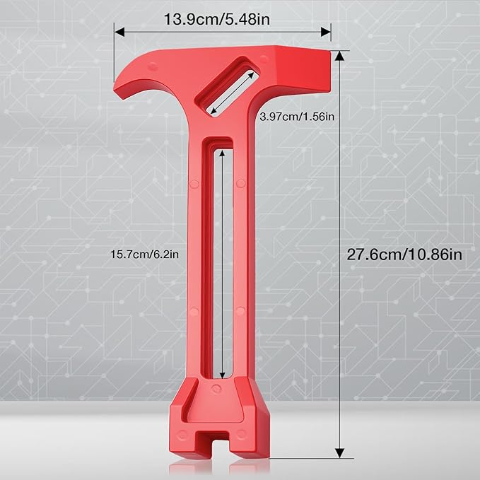 4-in-1 Emergency Tool – Gas & Water Shut Off Wrench, Non-Sparking Pry Bar, Earthquake Survival – Firefighter-Designed, Heavy-Duty Alloy (Red)