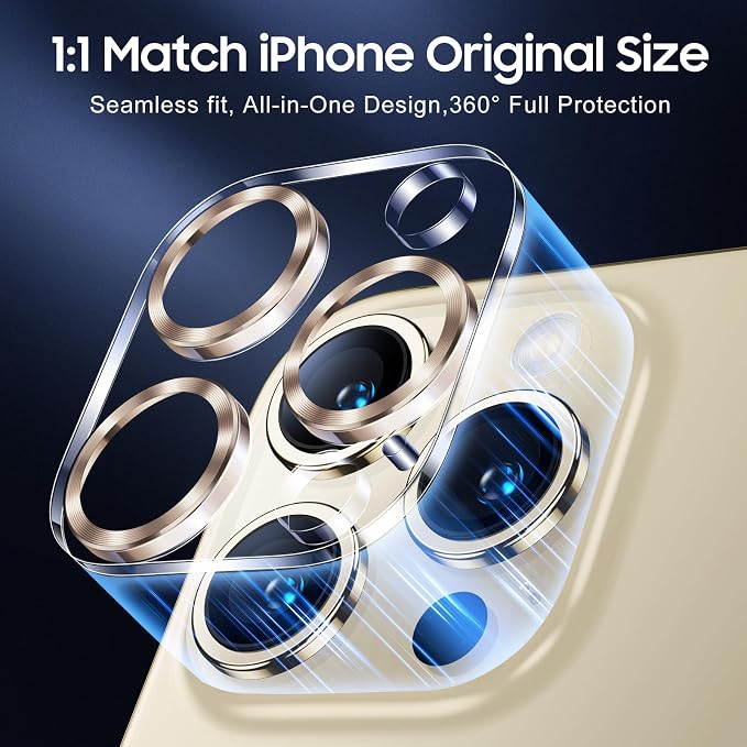 UniqueMe Compatible for 3 Pack iPhone 15 Pro/iPhone 15 Pro Max Camera Lens