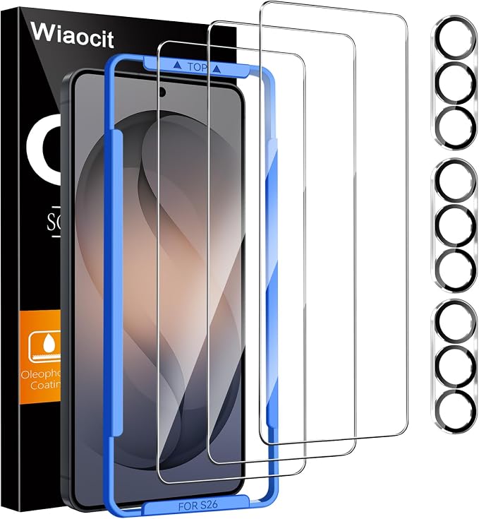 Wiaocit 3 Pack Tempered Glass Screen Protector