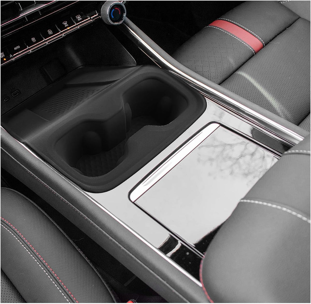 LUWU 2026 2027 Traverse Center Console Cup Holder Compatible with 2024 2025 2026 2027 Traverse Accessories Center Console Cup Holder Silicone Protection Pad Traverse 2027 Accessories Black