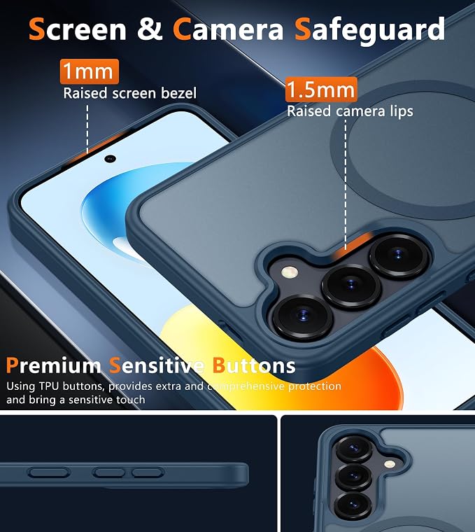 FNTCASE for Samsung Galaxy S25 Case: for Galaxy S24 Cases Magnetic Military