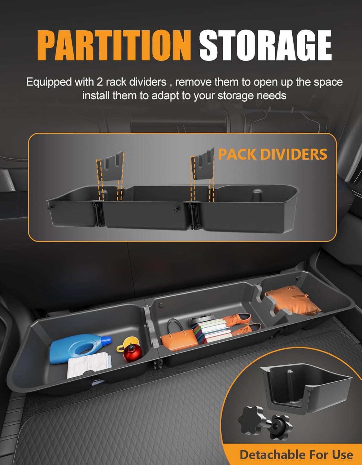 Under Seat Storage Box for Ford F150 F-150 2015-2026 SuperCrew/Crew Cab