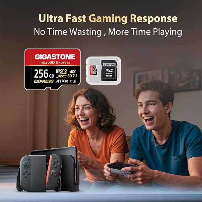 【Designed for Switch 2】 GIGASTONE 256GB microSD Express R/W 880/650MB/s SDXC