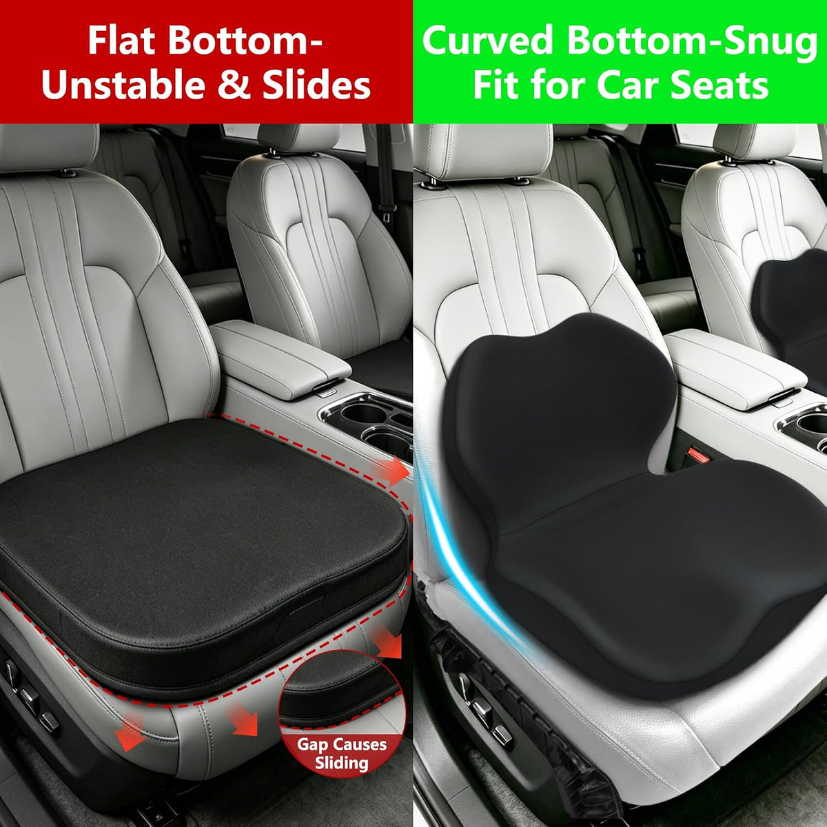 Memory Foam Car Seat Cushion with Lumbar Support Pillow,Driver Seat Cushion