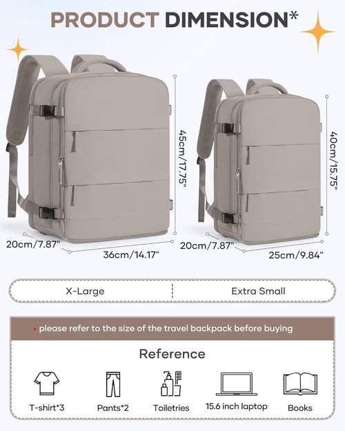 Large Travel Backpack - Flight Approved Carry-On Bag | 18x14x8 Inches - Versatile Travel Companion for Men & Women