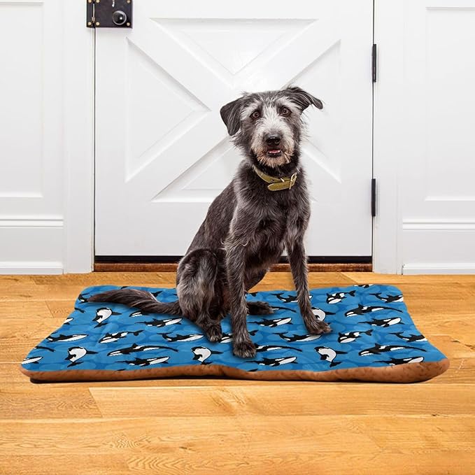 Orca Killer Whale Pet Bed Cute Dog Bed Mat Absorbing Non Slip Pad Pet Sleeping Mat for Small, Medium, and Large Dogs Puppy Cat 24 in x 18 in