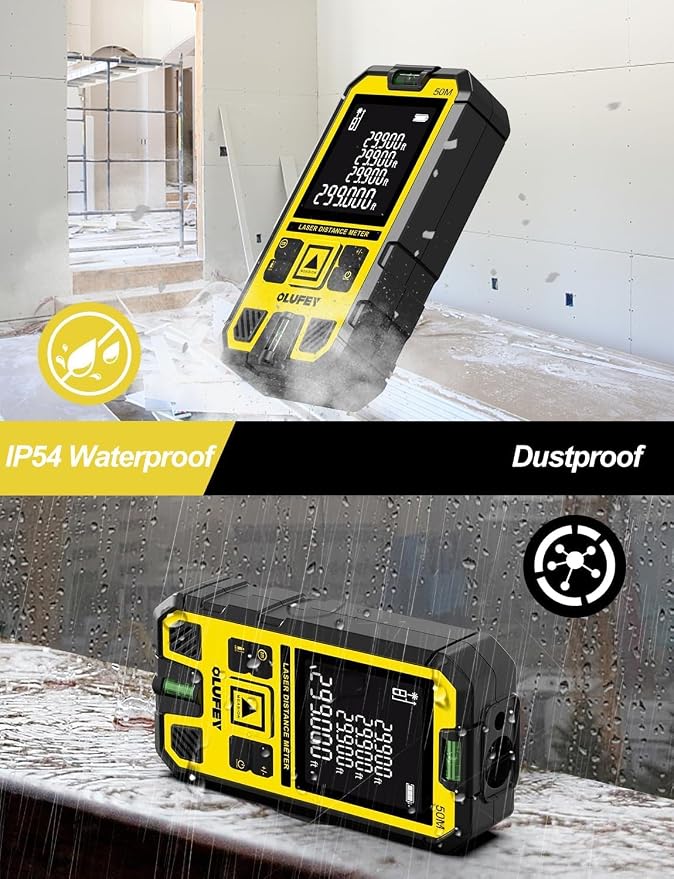 Laser Measure, Laser Distance Meter Device IP54 Portable Digital Measure Tool