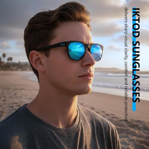 IKTOD Polarized Sunglasses - UV Protection for Men & Women | Ideal for Fishing, Running, Cycling, Driving