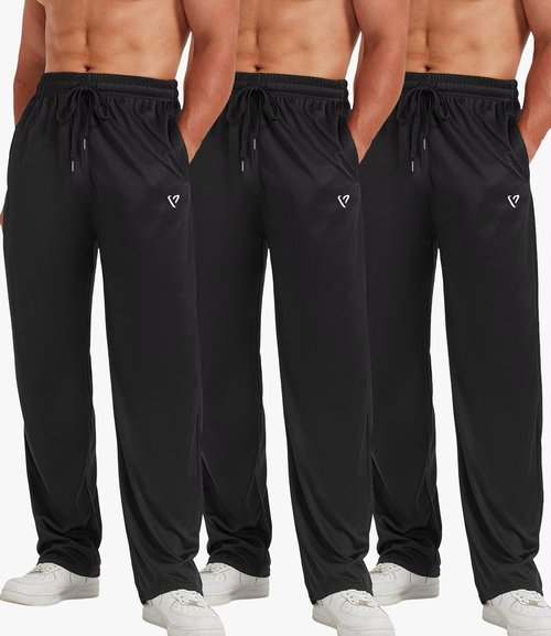 Lomsoe 5 Pack Men's Sweatpants - Open Bottom Joggers with Zip Pockets | Loose Fit Athletic Pants