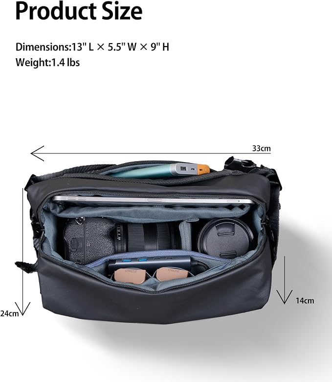 llano 6L Camera Sling Bag for Photographers, DSLR Shoulder Bag Small, Compact