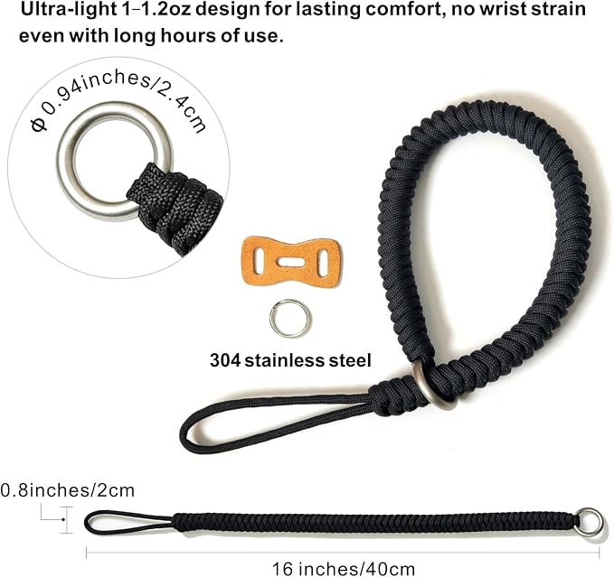 Noopel Camera Wrist Strap, Braided Nylon Hand Strap, Anti-Slip Secure Design