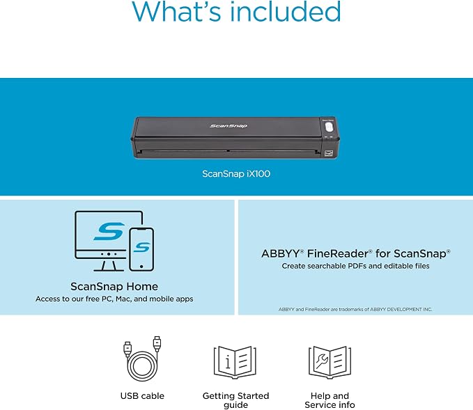 ScanSnap iX100 Wireless Mobile Portable Scanner