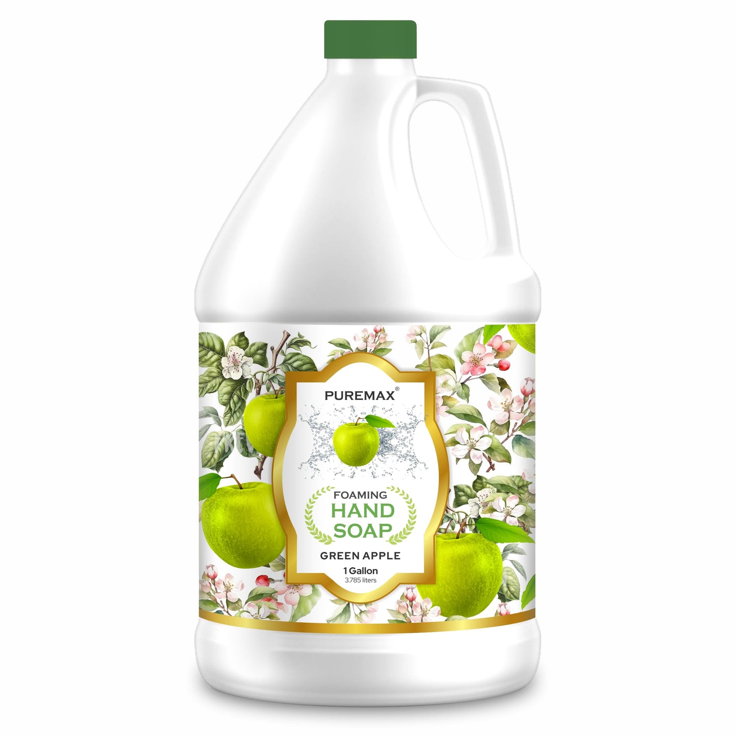 Puremax Foaming Hand Soap Refill With Essential Oils | Green Apple | Moisturizing | All-Natural | Made In Usa | 128 Fl Oz (1 Gal
