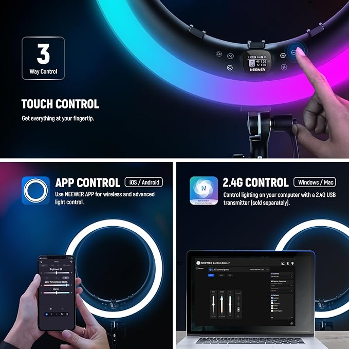 NEEWER 19" RGB LED Ring Light