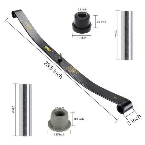 10L0L Golf Cart Heavy Duty Front Leaf Spring Kit with Bushings & Sleeves Compatible with Club Car DS 1981-up & Precedent 2004-2008, OEM# 1012030 1012322 1013867 1015108