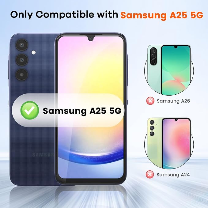 4+4 Pack for Samsung Galaxy A25 5G Screen Protector & Phone Camera Lens