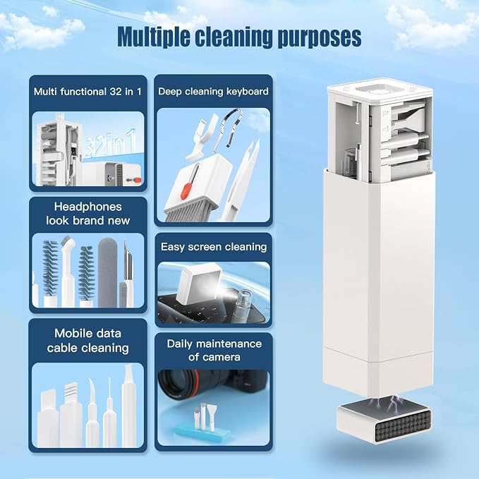 Keyboard Cleaning Kit Laptop Cleaner, 32-in-1 Computer Screen Cleaning Brush
