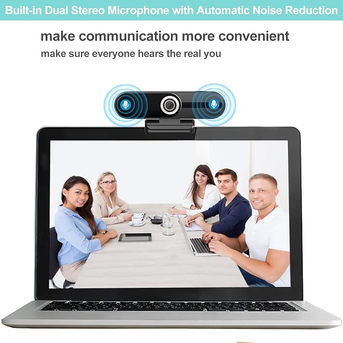 UHD 4K Webcam with Microphone: 8MP USB Computer Web Camera with Privacy Shutter