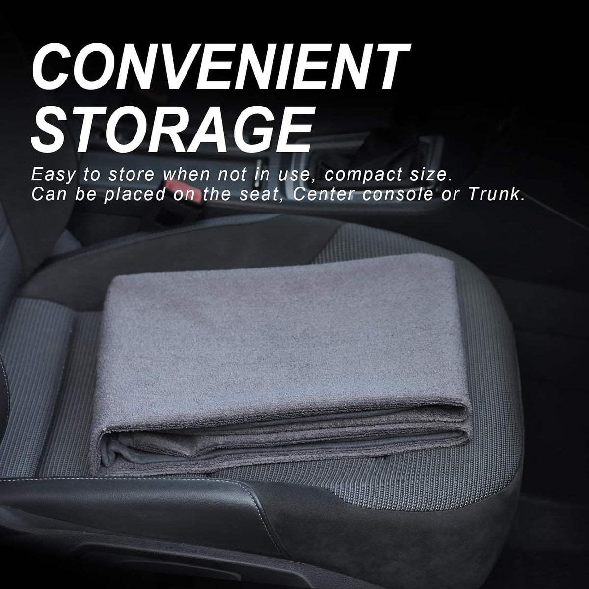 Sweat Towel Car Seat Cover Protector Front Seats for Gym Workout, Running, Swimming, Beach and Hiking, Waterproof Universal Seat Cover for Car, Trucks, Van & SUV (2, Pure Grey, Front)
