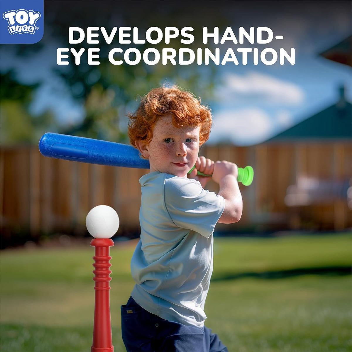 TOY Life T-Ball Set for Kids 3-8 | Toddler Baseball Tee, Bat, Glove & 6 Balls - Perfect Outdoor Gift
