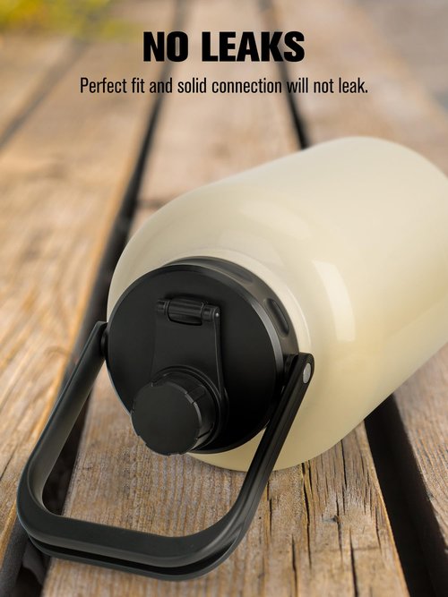 Jug Lid for RTIC - Improved Replacement Lid for 1 Gallon & Half Gallon Jugs, BPA Free, Leak-Proof, Enhanced Spout & Grip, Thickened Steel Handle & Better Gasket, Sport Bottle Accessories