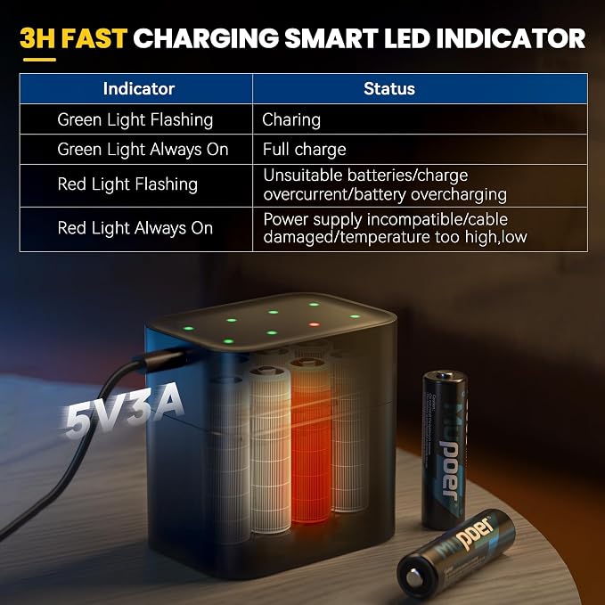 Rechargeable AA Batteries Lithium