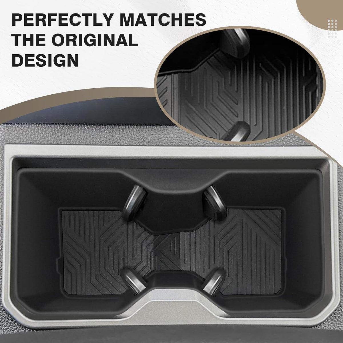 Muslogy Console Front & Rear Cup Holder Inserts for 2024-2026 Toyota Tacoma