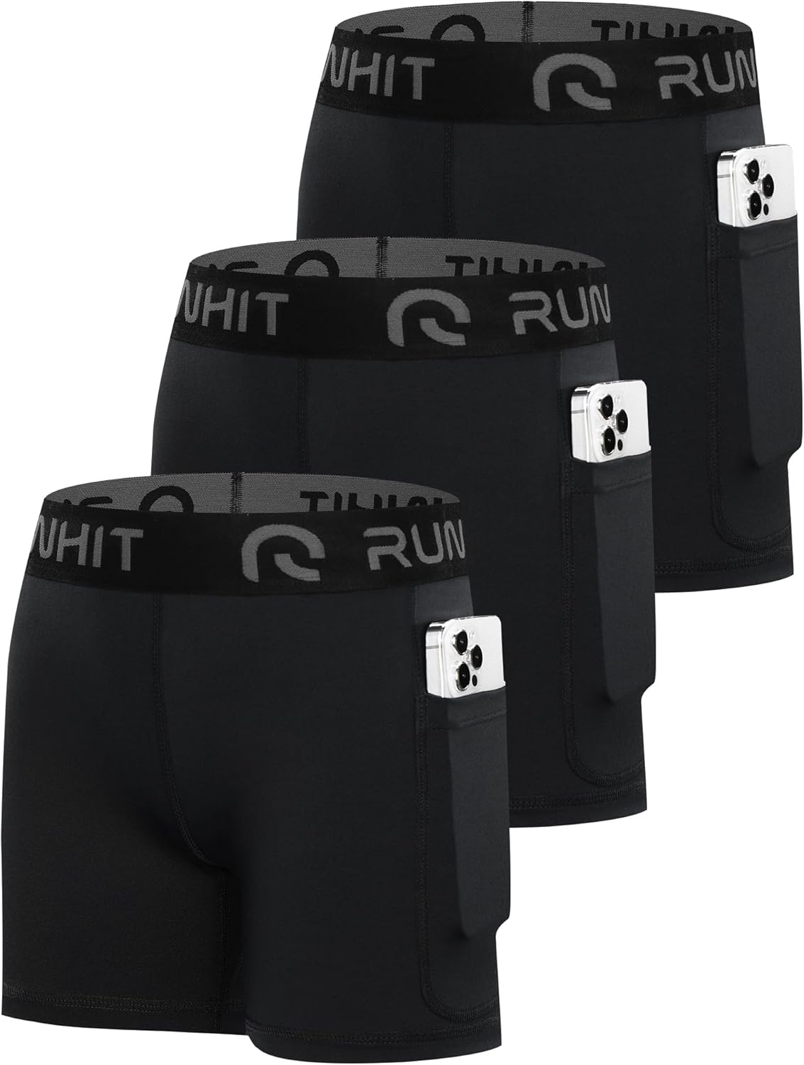 Runhit 4" Youth Girls Volleyball Shorts - Spandex Compression Biker Shorts with Pockets for Dance & Gymnastics