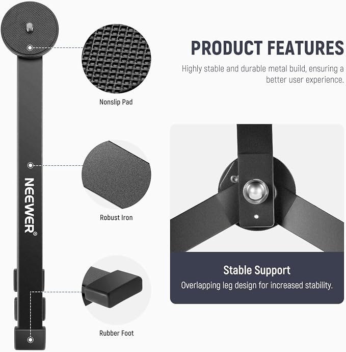 NEEWER Metal Mini Tripod Base for TL120C TL60 CL124 Tube Light Wand Stick