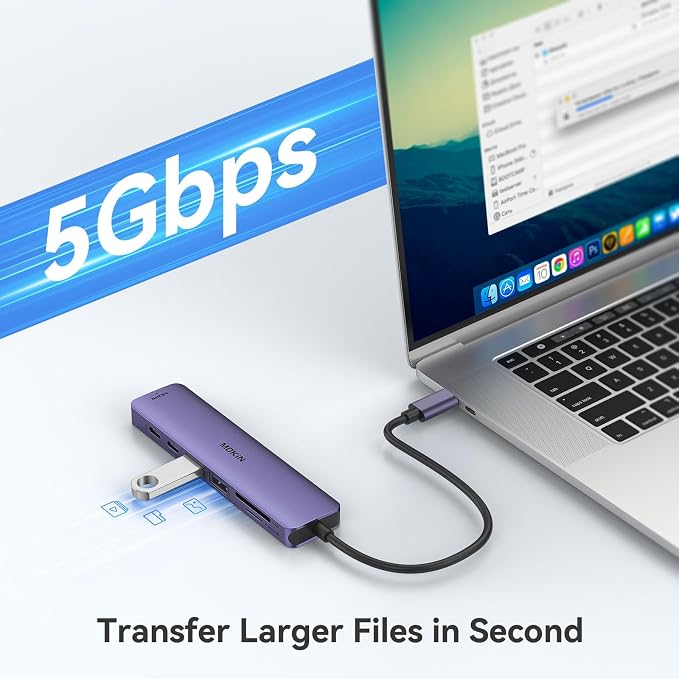 MOKiN 7 in 1 USB C Hub with HDMI, microSD/SD Card Reader, USB 3.0, 100W PD