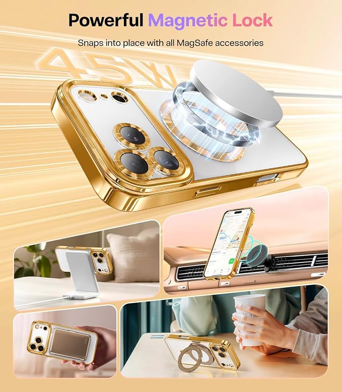 Magnetic Glossy Case for iPhone 17 Pro Max, iPhone 17 ProMax Phone Case Slim