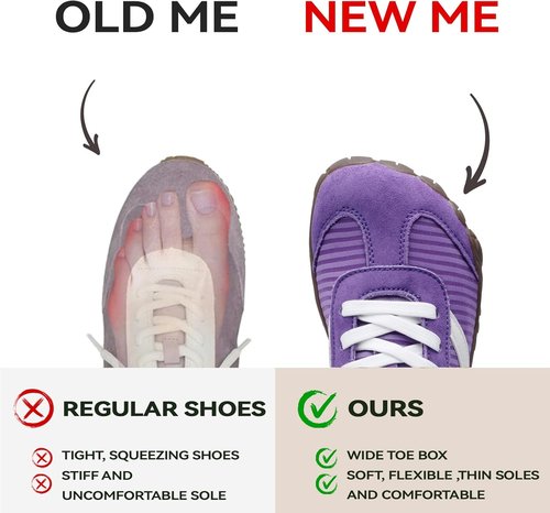 Barefoot Shoes | Women’s Casual Sneakers with Wide Toe Box - Lightweight & Breathable for Hiking & Walking