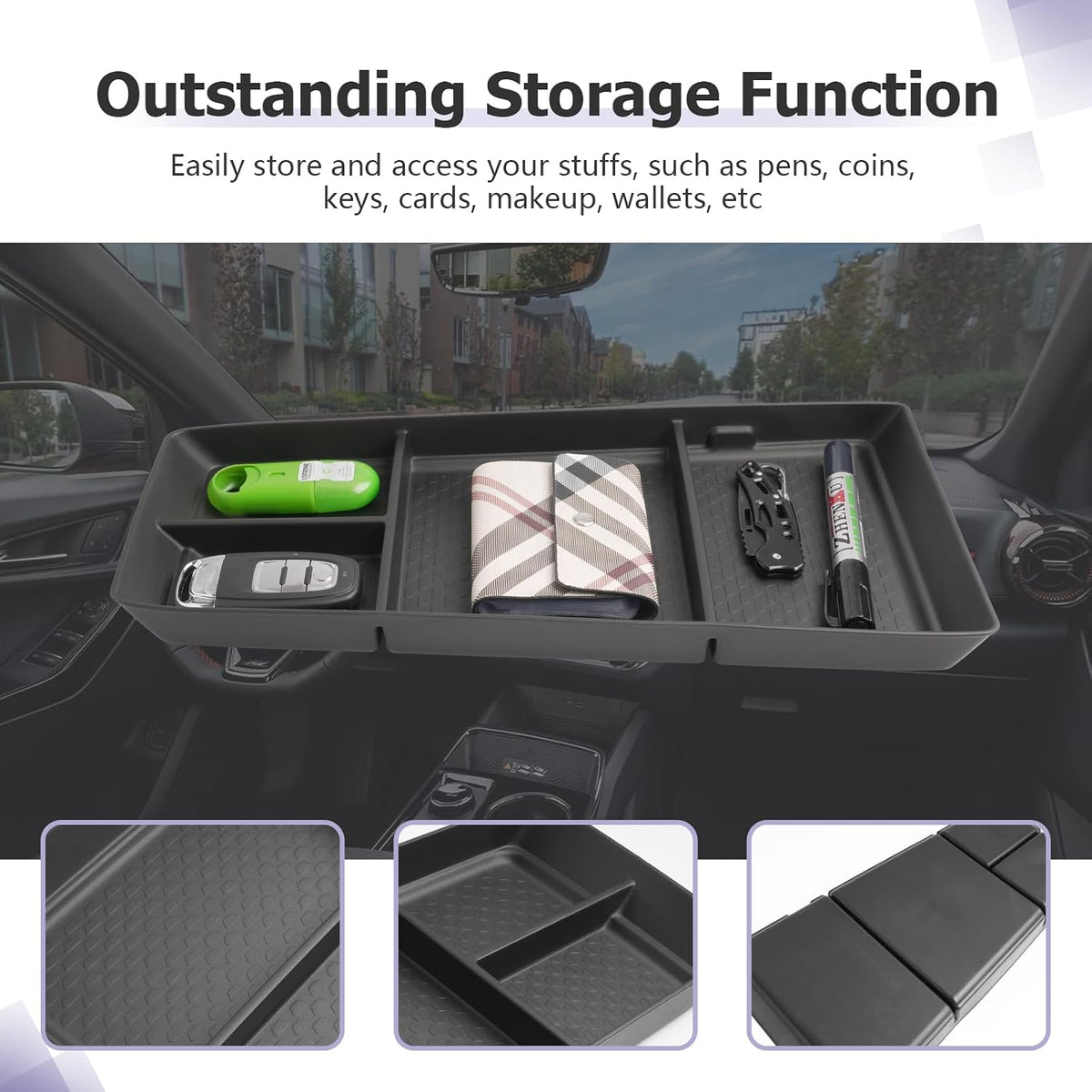 LUWU for 2026 2027 Equinox Lower Center Console Organizer Armrest Storage Box Armrest Organizer Insert Tray Console Organizer Storage Tray 2025 2026 2027 Chevy Equinox Accessories