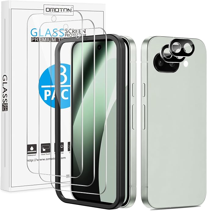 OMOTON 3 Pack Screen Protector for Google Pixel 10a +2 Pack Camera Lens
