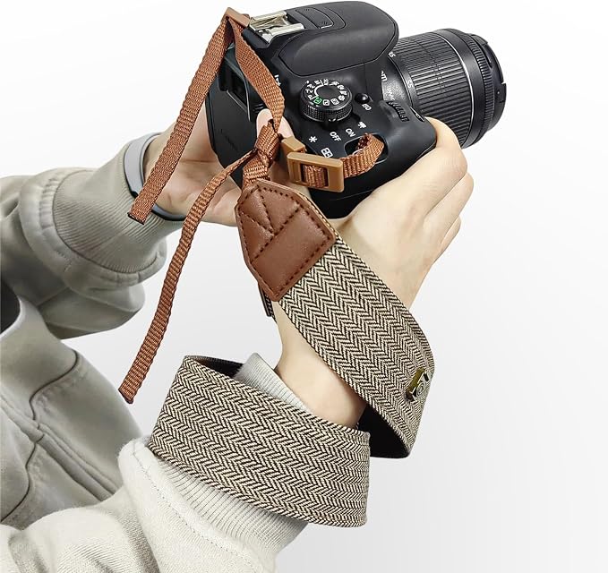 TENOC Vintage Camera Strap 1 Pack, Canvas Herringbone Neck Shoulder Strap
