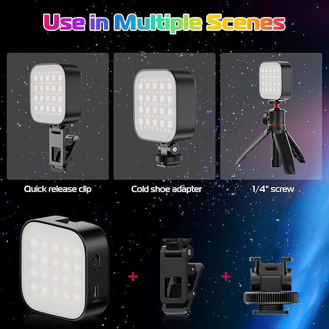 ULANZI U60 RGB Video Lights Black LED Camera Light 360° Full Color Portable