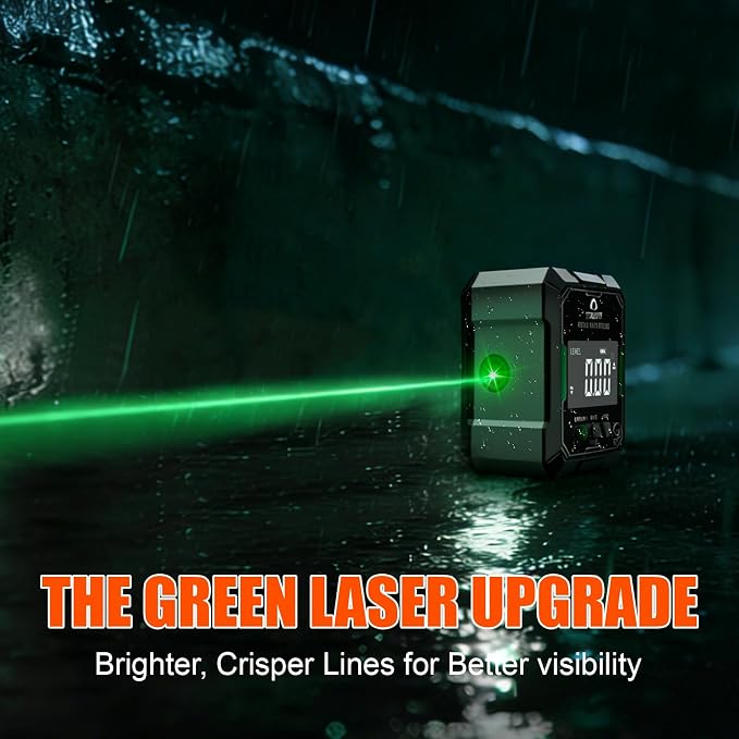 Digital Angle Finder with Green Laser, 4-side Magnetic Digital Laser Level